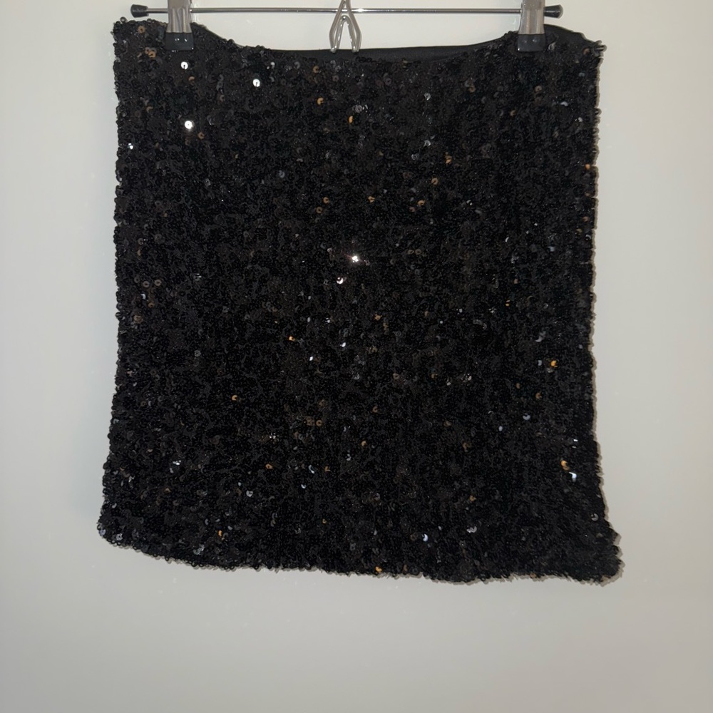 Elegant Black Sequin Skirt